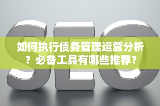 如何执行债务管理运营分析?必备工具有哪些推荐? 如何执行债务管理运营分析?必备工具有哪些推荐?